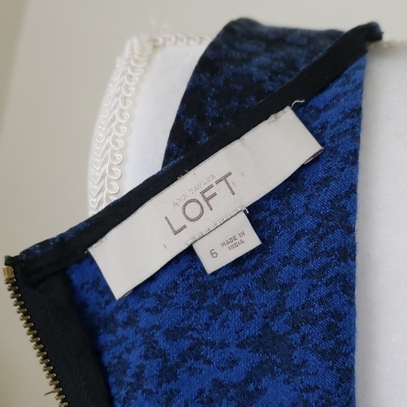 LOFT Ann Taylor~Size 6~Blue/Black Fit&Flare Dress. - Picture 5 of 9